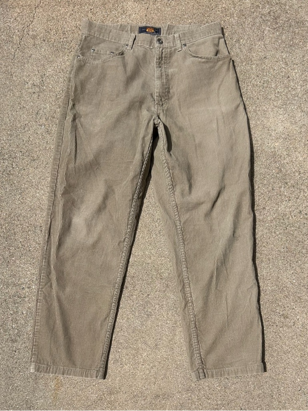 M Vintage Straight Leg Route 66 Corduroy Pants in Taupe